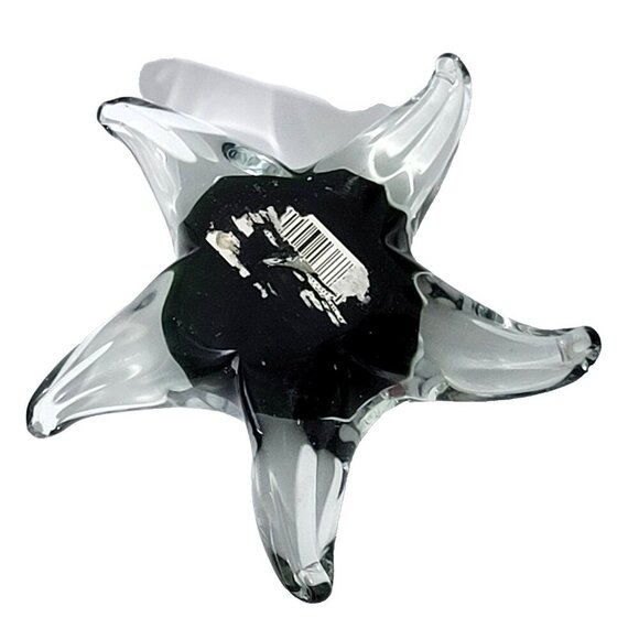 Art Glass Paperweight Hand Blown Starfish Clear Blue Red White 5” - Picture 3 of 3